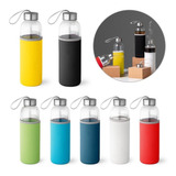 Kit Com 60 Garrafa Squeeze De Vidro Com Luva Protetora 520ml