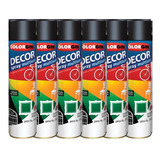 Kit Com 6un Tinta Spray Decor Cor Preto Brilhante - Colorgin