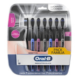 Kit Com 7 Escovas Oral B Indicator Black ,carvão