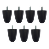 Kit Com 7 Pés Para Cama Box Baú P70 Rosca 5/16 Preto