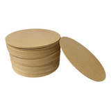 Kit Com 8 Bolachas 35x35 Mdf Cru Circulo Base Sousplat