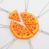 Kit Com 8 Colar De Pizza Cordão Melhores Amigos Best Friends