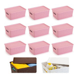 Kit Com 9 Caixas Organizadoras Rattan