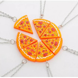 Kit Com 9 Colar De Pizza Cordão Melhores Amigos Best Friends