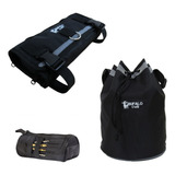 Kit Com Rolo De Ferramentas, Bolsa Balde E Porta Brocas Lona