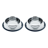Kit Comedouro E Bebedouro Inox 480 Ml Cães E Gatos Chalesco