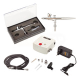 Kit Completo Aerógrafo C/ Compressor Profissional + 10 Peças