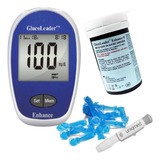 Kit Completo Aparelho+caneta+50 Tiras Glucoleader Diabetes