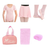 Kit Completo Ballet Infantil Meia Manga Balé 6peças C/bolsa