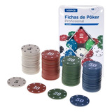 Kit Completo Fichas Jogo De Poker Profissional C/ Numeração 