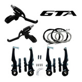 Kit Completo Freio V Brake Gta Alumínio Preto Bike Aro 24 26
