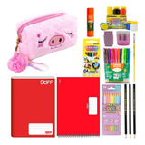 Kit Completo Material Escolar Ensino Fundamental Menina 