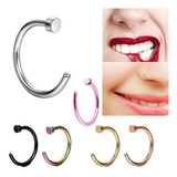 Kit Completo Piercing Aço Cirúrgico 6 Cores Nariz Boca Fake