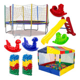 Kit Completo Pula Pula 3m + Piscina 1,5m 1000 B + Esc G + 4g