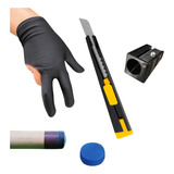Kit Completo Reparo Bilhar Luva +estilete+apont.+sola Master