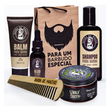 Kit Completo Shampoo Balm Oleo E Pomada Brilho Cabelo Pente