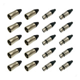 Kit Conector Datalink Cannon Xlr 10 Machos E 10 Fêmeas Metal