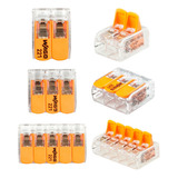 Kit Conectores Alavanca Emenda Wago De 2, 3 E 5 Vias (35pçs)