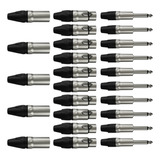 Kit Conectores P10 Mono E Xlr Macho E Fêmea Linha Wireconex