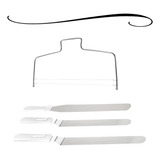 Kit Confeiteiro 3 Espatulas Nivelador Fatiador Bolos Biscuit
