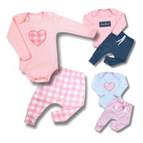 Kit Conjuntinho Roupinha Bebê Menina Feminino Luxo C20212