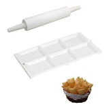 Kit Conjunto 1 Forma Para Pastel Pastéis + Rolo P/ Massas