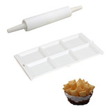Kit Conjunto 1 Forma Para Pastel Pastéis + Rolo P/ Massas