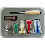 Kit Conjunto Aparelho Calcador Faze Pregar Viés Manual World