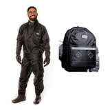Kit Conjunto Capa De Chuva Cr + Mochila Tradicional