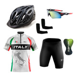Kit Conjunto  Ciclismo C/capacete Óculos