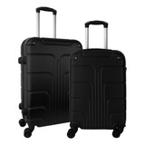 Kit Conjunto De Mala De Viagens Fibra Rígida Abs 2 Pçs -p/m
