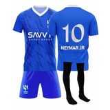 Kit Conjunto De Time Infantil Neymar Com Meiao