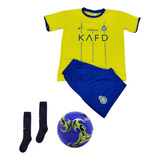 Kit Conjunto Futebol Infantil Jogo Time Europa + Meia + Bola