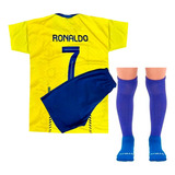 Kit Conjunto Futebol Infantil Real Vini Jr + Com Meião Preto