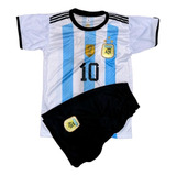 Kit Conjunto Infantil Da Argentina Listrado 2024 Do 06 Ao 14