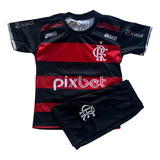 Kit Conjunto Infantil Flamengo 4 Ao 14 Anos Lancamento