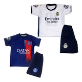 Kit Conjunto Infantil Futebol Camisa Short Uniforme C 2 Time