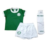 Kit Conjunto Infantil Menina Uniforme Palmeiras Feminino