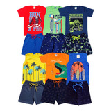 Kit Conjunto Infantil Verão 12 Peças Menino Entrega Rápida