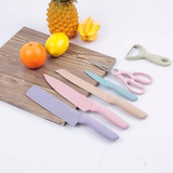 Kit Conjunto Jogo De Facas Colorido Com 6 Peças Cozinha
