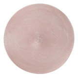 Kit Conjunto Jogo Lugar Americano Copa E Cia Redondo 6 Und Cor Serenity Renda Rosa Lisa