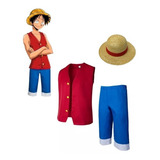 Kit Conjunto Luffy One Piece Menino Do Chapeu De Palha