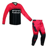 Kit Conjunto Motocross Roupa Calça Camisa Ims Indi Vermelho