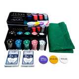 Kit Conjunto Poker Estojo Fichas Botões