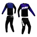 Kit Conjunto Roupa Motocross Trilha Calça Camisa Ims Mx Azul