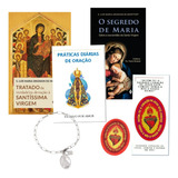 Kit Consagração Total Tratado Da Verdadeira Devoção A Santíssima Virgem Cadeia De Nossa Senhora Aparecida + Livro O Segredo De Maria + Folheto E Escudo Detém-te Óh Minha Senhora E Também Minha Mãe 