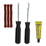 Kit Conserto Reparo Pneus Completo 3 Remendo Macarrão Chave