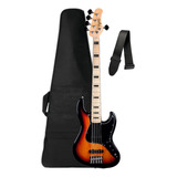 Kit Contrabaixo Tagima Tjb-5 Passivo 5 Cordas Capa Correia