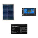Kit Controlador De Carga + Painel Solar De 22w+ Bateria 7ah