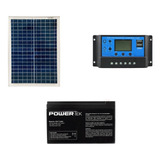 Kit Controlador De Carga + Painel Solar De 22w+ Bateria 7ah